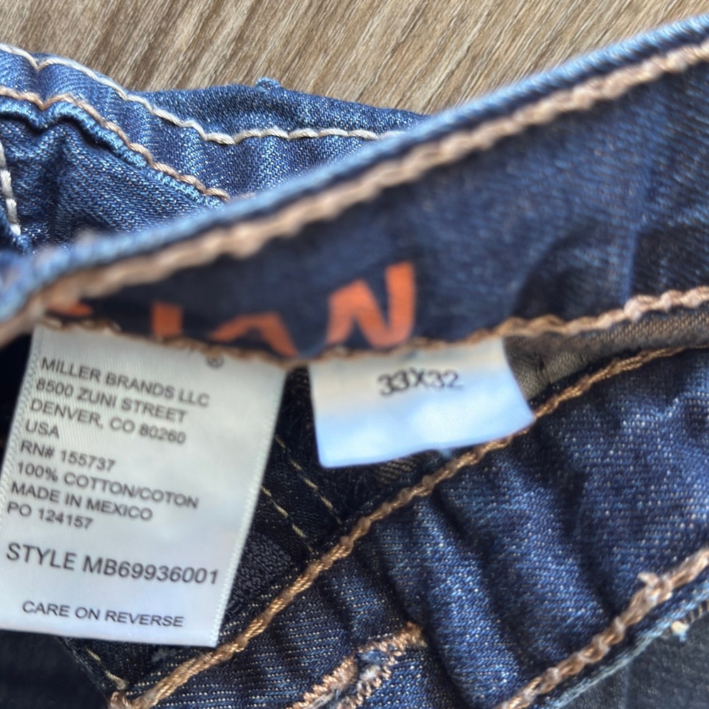 Cinch Ian Slim Fit Bootcut Jeans Mens 33x32 Dark Wash Denim MB69936001 - Picture 6 of 10